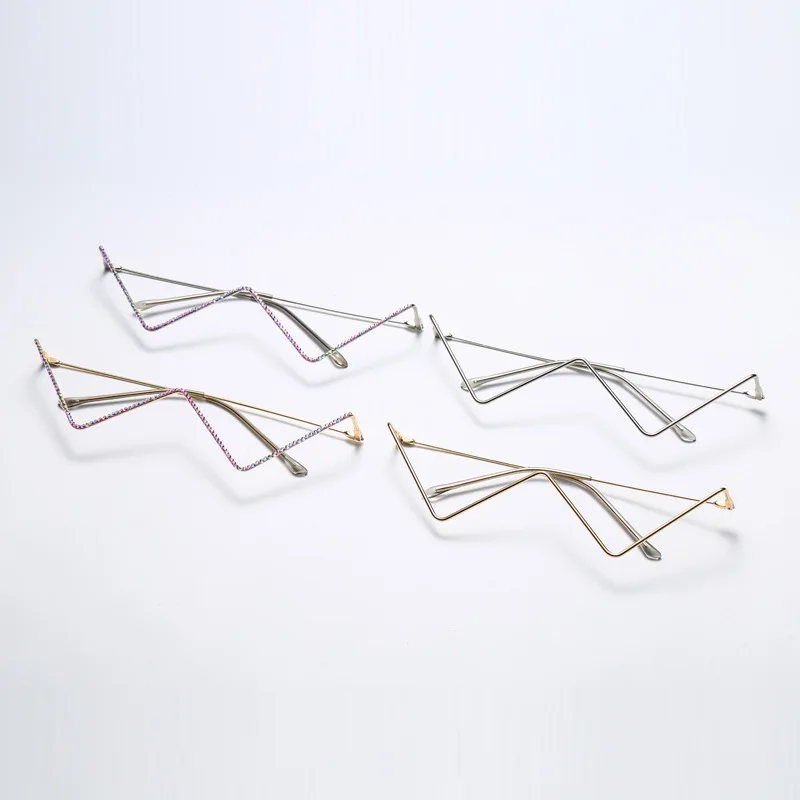 

Diamond Steampunk Sunglasses Frames Triangle Eyeglasses Frames For Women Vintage Sunglasses Frames For Men Eyewear Decoration