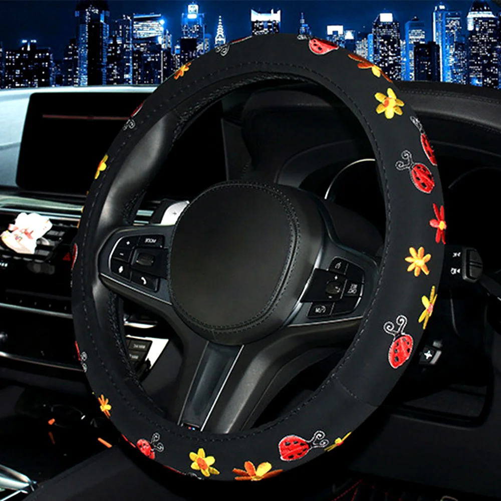 Для женщин вышитые универсальный чехол рулевого колеса автомобиля 4 Стиль Божья