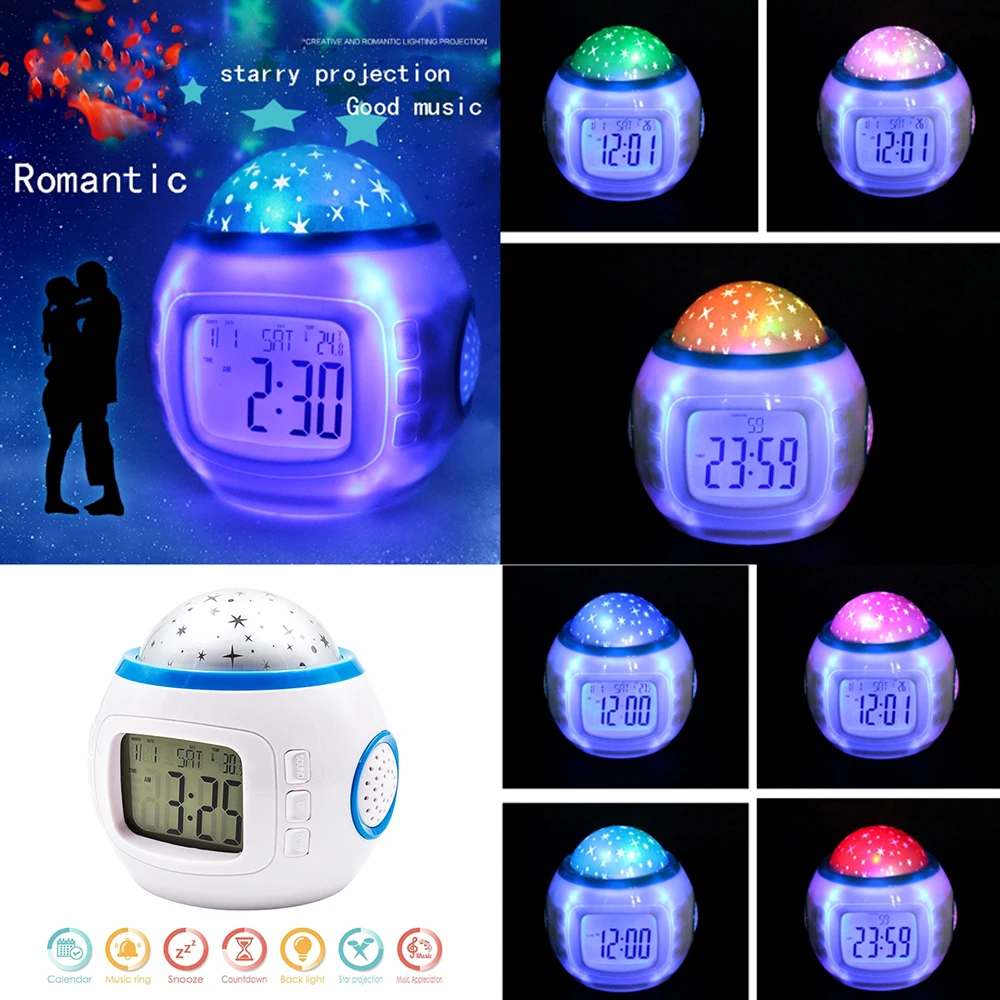 Звездное небо Проекция Будильник для детей спальня умный дом Путешествия Дети