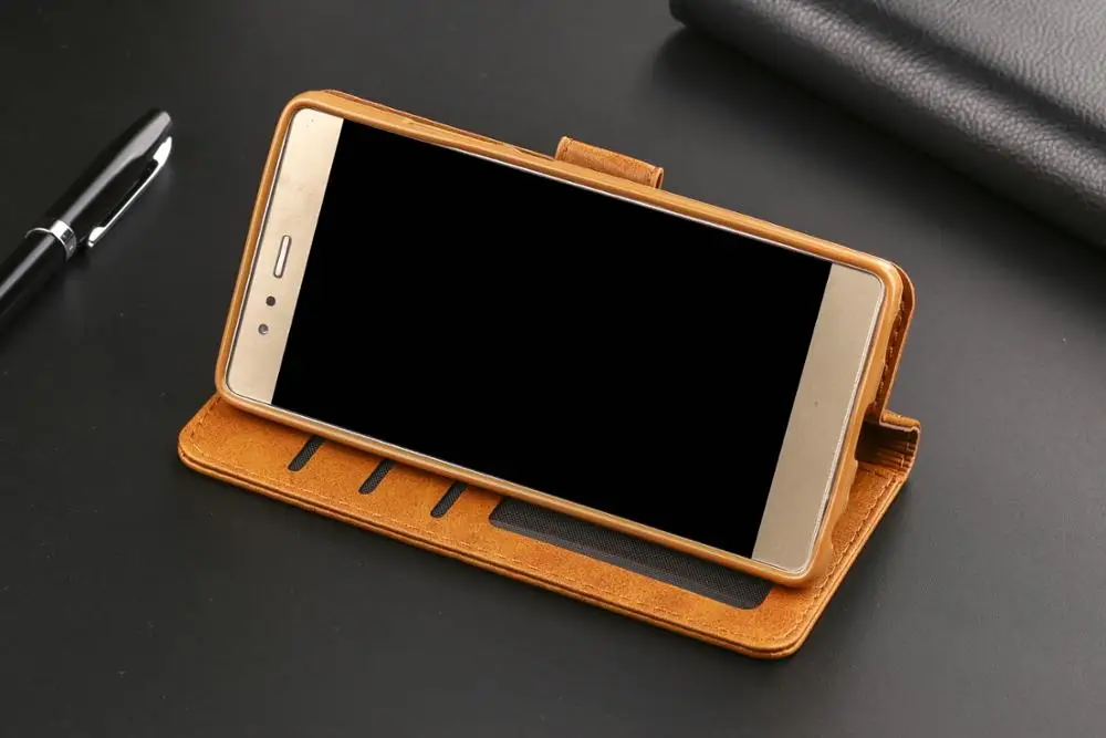 luxury Business Magnetic Case For Huawei P9 Phone Lite Cover Card slot Flip Stand wallet Coque etui Funda | Мобильные телефоны и