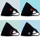 Маска для лица многоразовая с принтом красных губ и защитой от пыли