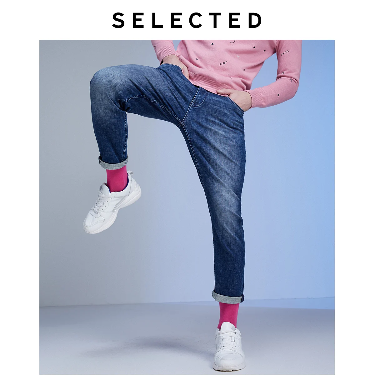 Выбранные мужские облегающие Стрейчевые потертые джинсы LAB | 419432532|Мужские