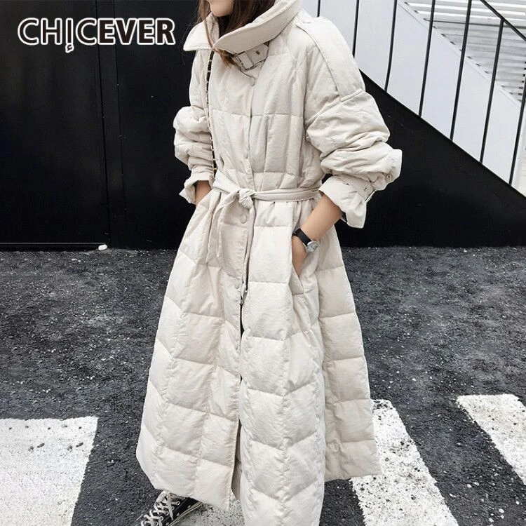 CHICEVER корейское однотонное Женское пальто водолазка с длинными рукавами высокой