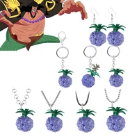 anime one piece black beard marshall d teach devil fruit necklace metal pendant keychain earrings for man charm jewelry collares