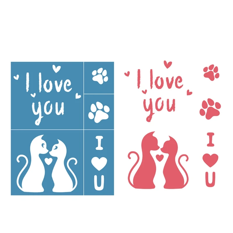 

I Love You Self-Adhesive Silk Screen Printing Stencil Reusable Sign Stencils DIY