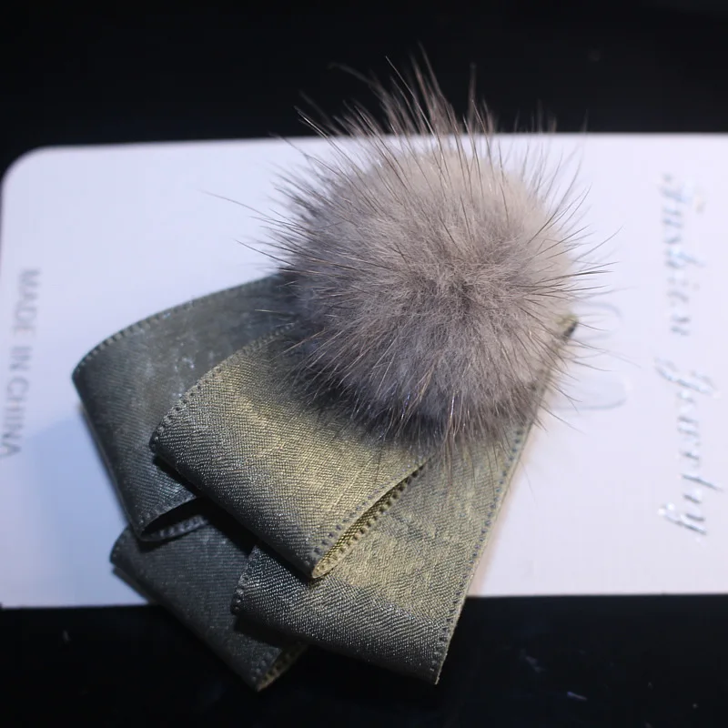 Корейская ткань норковый шар плюшевая брошь женский бархат ленточный штифт