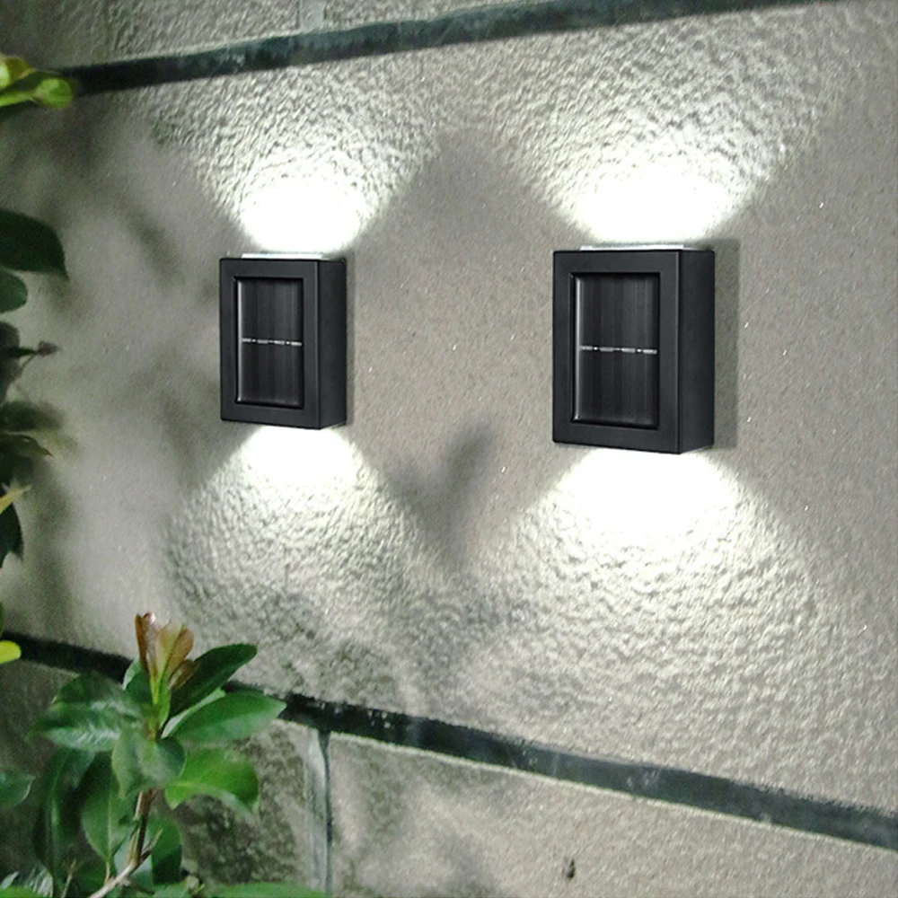 

2 шт. открытый Солнечный сад, лампы для Водонепроницаемый настенный светильник вверх и вниз садовые декоративные настенные лампы Уличные св...
