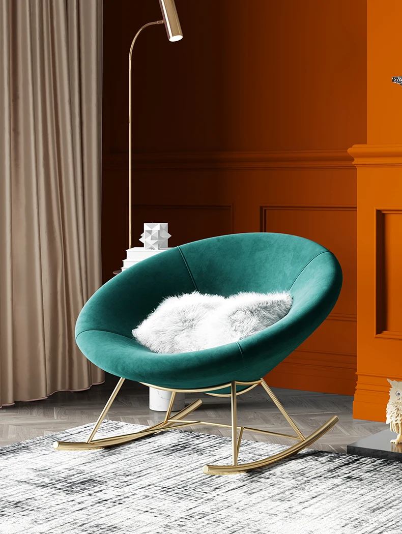 Кресло-качалка в скандинавском стиле простое Сетчатое Роскошное кресло-качалка