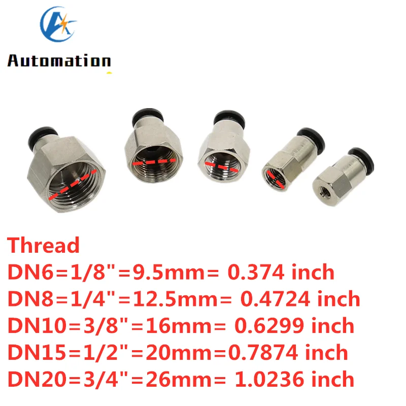 Черная воздушная пневматическая трубка 6 12 мм OD шлангная с толчком в M5 1/4 1/8 3/8 1/2