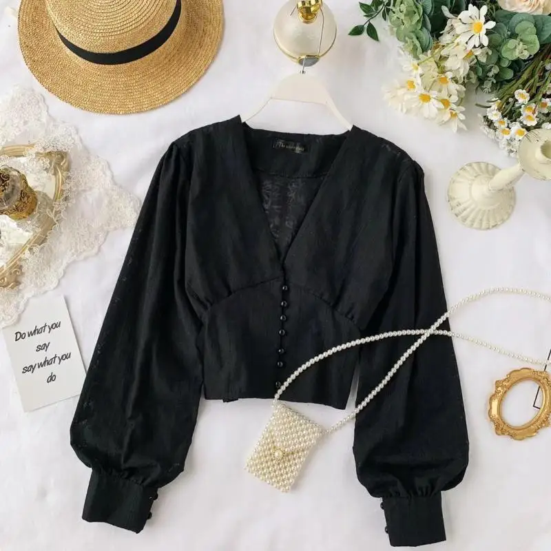 Женские сексуальные повседневные рубашки с v образным вырезом Женская белая