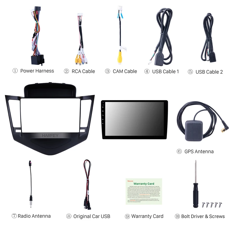 Harfey Android 9 1 Автомобильный мультимедийный плеер радио для Chevrolet Cruze 2013 2014 2015 с GPS