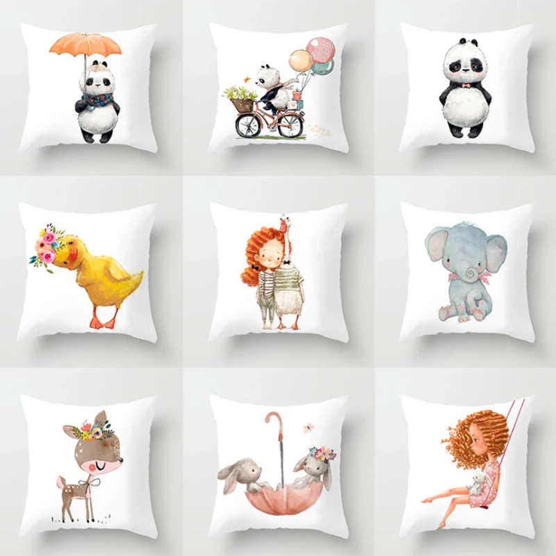 Чехол на подушку с пандой и животными наволочка рождественским украшением чехол