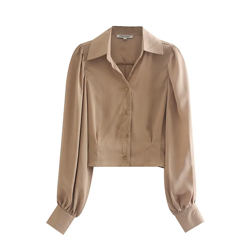 Женская винтажный буф с рукавами во французском стиле однотонная Повседневная