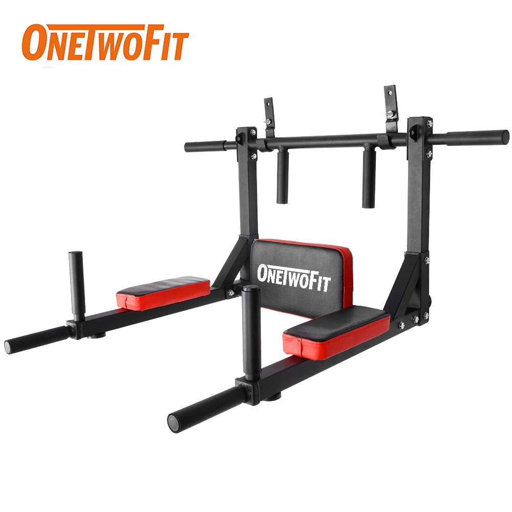 ONETWOFIT настенный выдвижной стержень Dip станция 440lb подбородок оборудование для