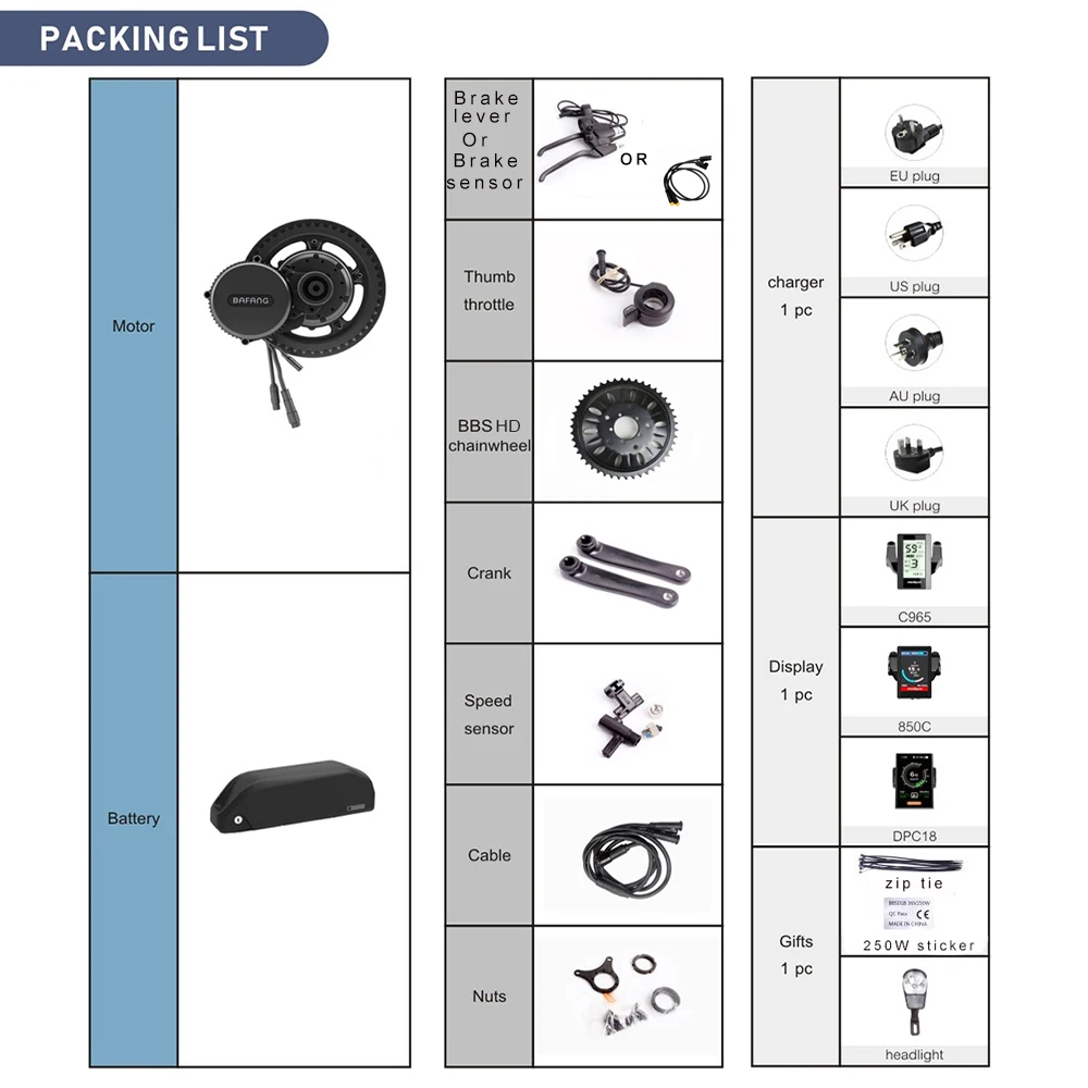 Мотор Bafang BBS02B BBS02 48 в 500 Вт наборы для переоборудования электродвигателя