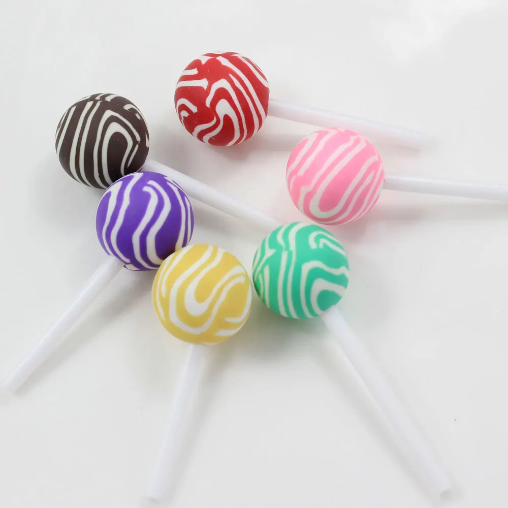

10/20Pcs Colorful Resin Clay Lollipops Miniatura Candy Simulation Ball Lollipop Cabochons Sweets Decor Polymer Crafts