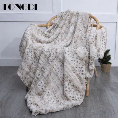 

TONGDI Plush Velveteen Blanket Soft Warm Leopard Thickened Fannel Fleece Woolen For Girl Winter Couch Cover Bed Sofa Bedspread