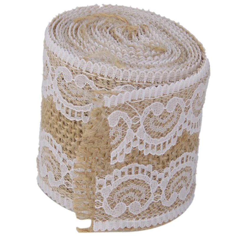 2 м из натурального джута Брезентовая кружевная лента деревенский бант на