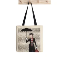 2021 shopper mary poppins tote bag printed tote bag women harajuku shopper handbag girl shoulder shopping bag lady canvas bag