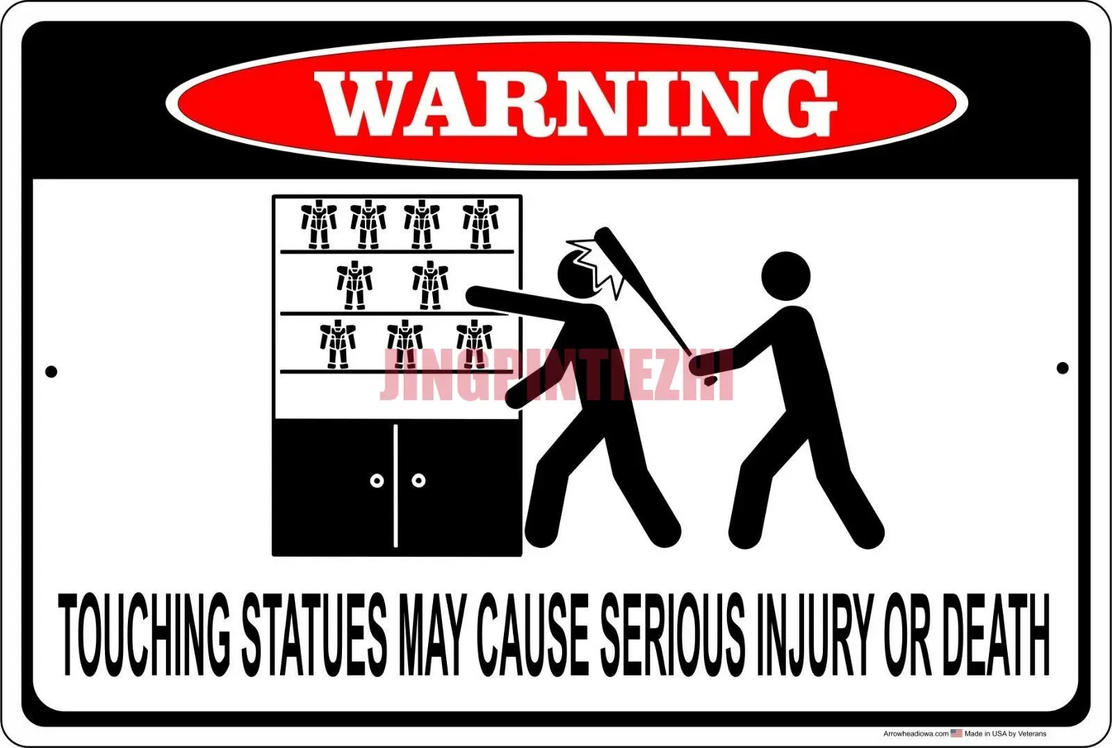 

Personality Sign Warning That Touching Statues May Cause Serious Injury or Death Car Decal Decoration Laptop