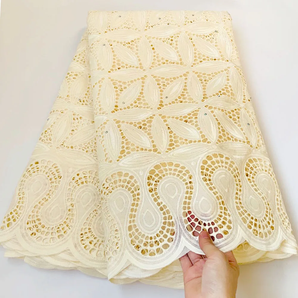 Высшее качество! Чистая Белая швейцарская кружевная ткань 100% хлопчатобумажная