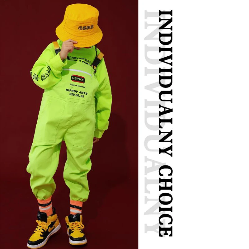 Детская одежда для бальных танцев в стиле хип хоп зеленые толстовки топы