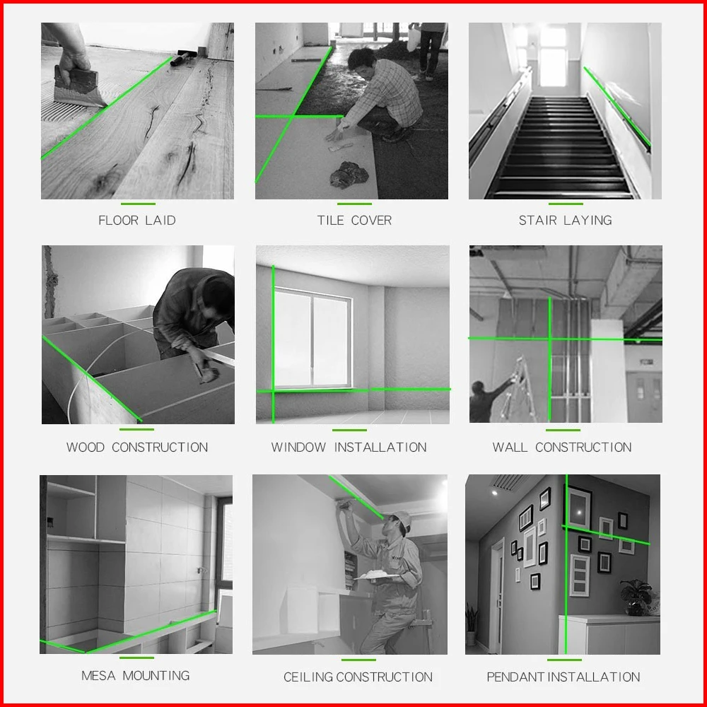 Лазерный уровень Fukuda зеленый 16-линейный лазерный с вертикальным и