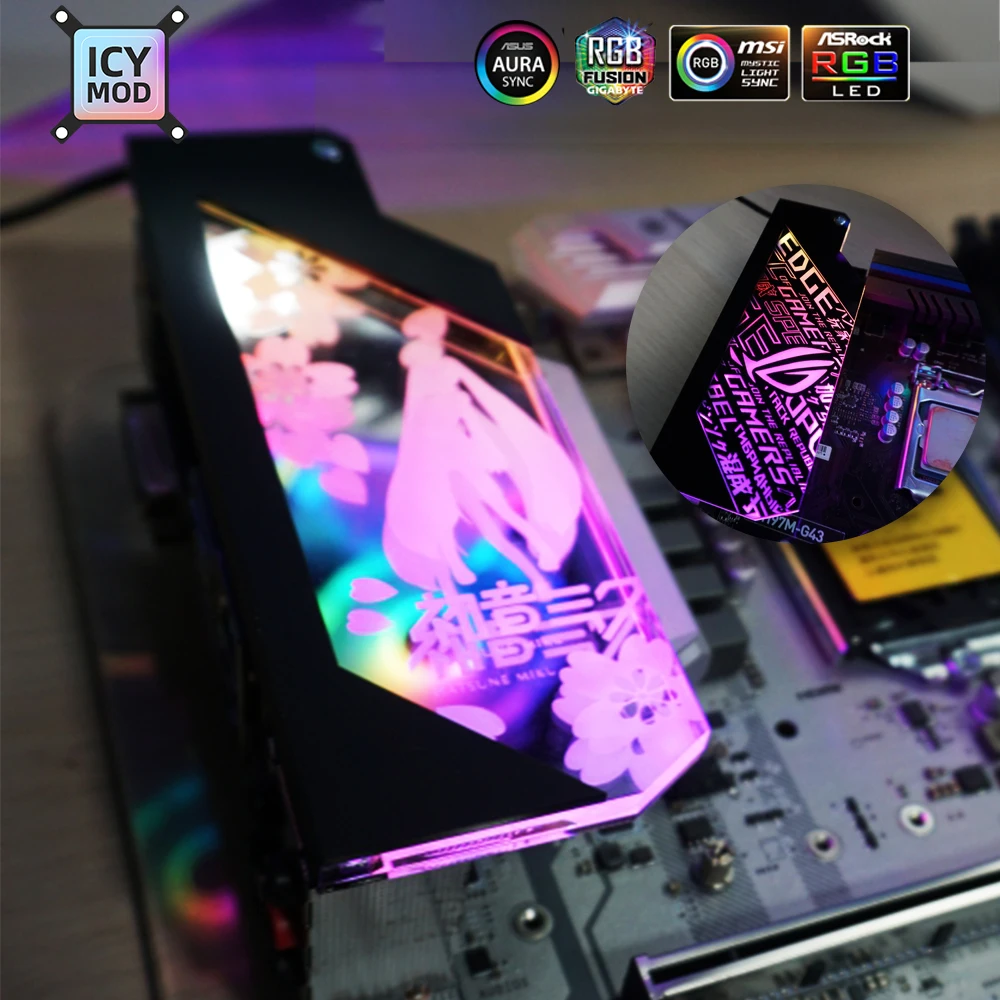 Refrigerador de Água Placa-mãe Iluminação Painel Personalizável Mobo Decoração 5v – 12v Personalizar Mainboard Espelho Aura Personalizado Rgb io