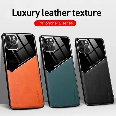 Кожаный внутренний Невидимый Магнитный защитный чехол для iphone 11, 12, 13 Pro Max, противоударный чехол для aifon 11, 12, 13 Pro, 12, 13 Mini