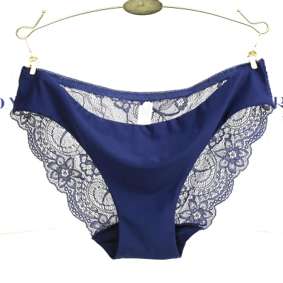 Синий S-XXL, женское сексуальное нижнее белье, шорты, женские прозрачные кружевные трусики, бесшовные трусы, трусы - Цвет: Синий