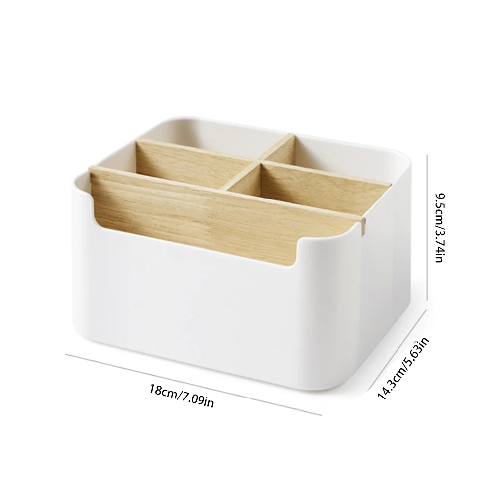 

Desk Organizer Multi-Functional Desktop Wooden Table Storage Box Pen Pencil Holder Stationery Storage Casewith 5 Compartments