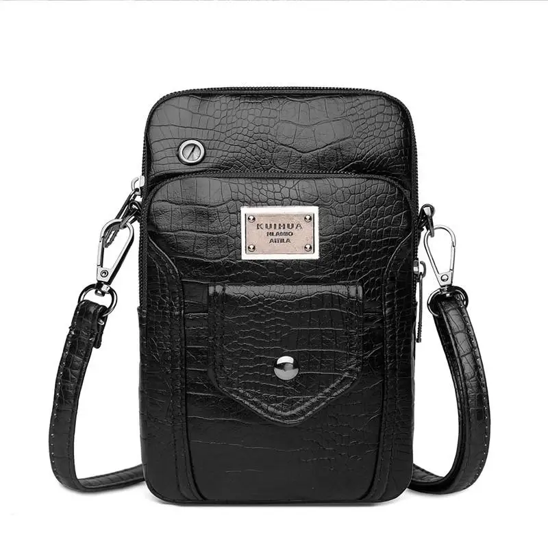 

2021 new retro simple messenger bag ladies casual light pu leather mobile phone bag fashion single shoulder bag