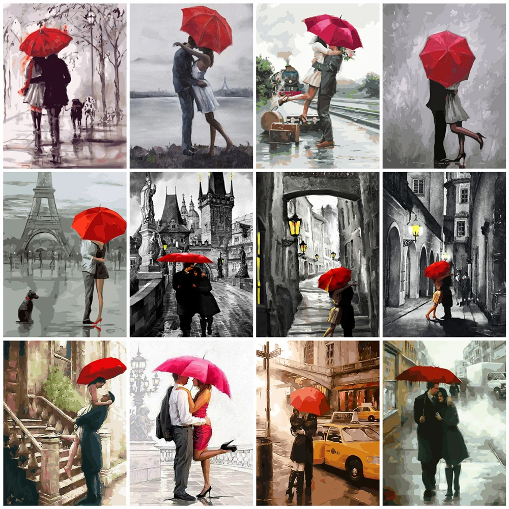 HUACAN картинки по номерам влюбленных ручная роспись абстракция на холсте