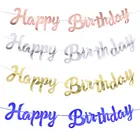 Баннер для дня рождения, золотой, серебряный, розовое золото с днем рождения бумаги, украшение для вечеринки