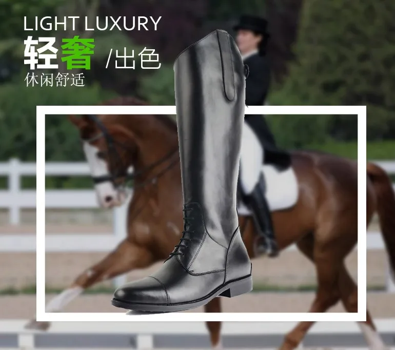 Большие размеры кожаные сапоги на заказ конный спорт снаряжение для верховой