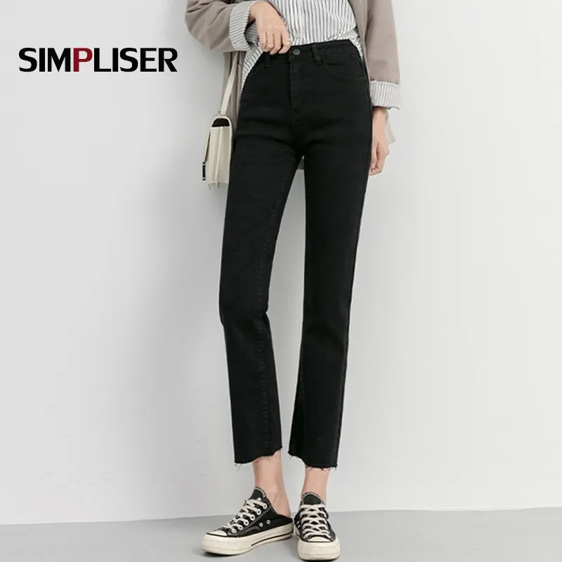 Джинсы женские 2020 джинсовые синие Черные Серые джинсы брюки с высокой талией