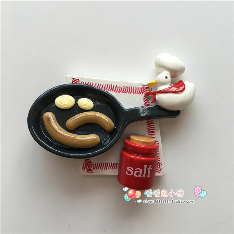 Кухня пищевая сковорода Яичница Смола наклейки на холодильник креативные