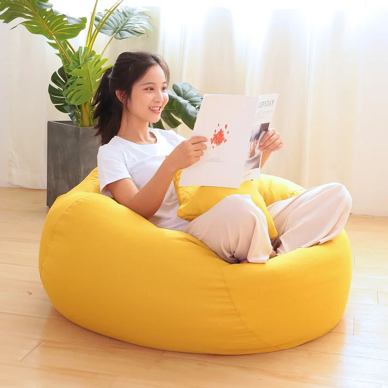 

Large Sofa Bean Bag Cover Living Room Bedroom Fabric Single Personality Lazy Sofa Bean Bag