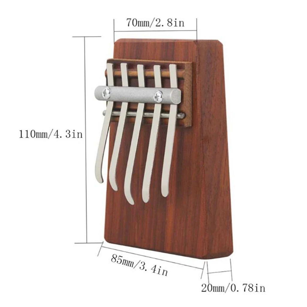 Миниатюрное пианино Kalimba для большого пальца Mbira с твердой деревянной