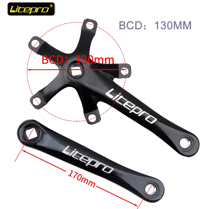 Велосипедная шатуна Litepro 48/50/52/54/56/58 зубьев|Шатун и передняя звездочка велосипеда|
