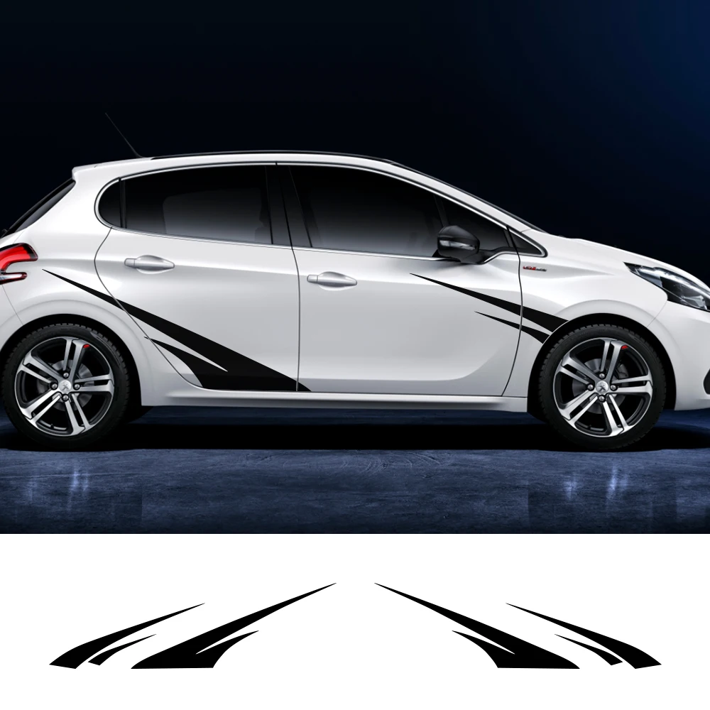 

4PCS Car Door Side Body Decor Stickers Decal For Peugeot 307 206 308 407 207 3008 208 508 2008 301 408 607 4008 5008 Accessories