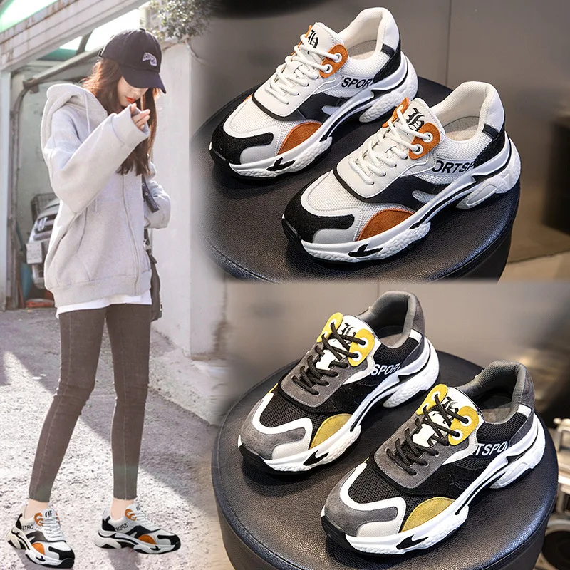 Весенняя кожаная обувь женская спортивная Новинка 2020 года повседневная на