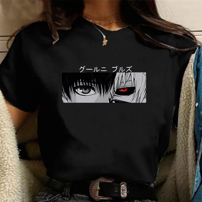 

Tokyo Ghoul Anime Manga Goth T-Shirt Kaneki Ken Cartoon Nice Loose Woman Tshirts Gothic Camiseta De Mujer Top T Shirt Tees