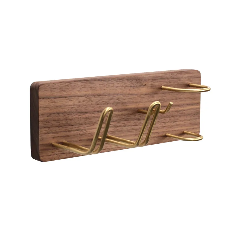 Креативная полка для сушки волос из твердой древесины в ванную комнату настенная