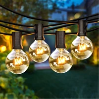 25ft g40 globe bulb string lights with 27 glass vintage bulbs outdoor backyard patio garden connectable hanging lamp warm white