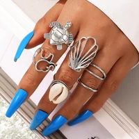 1 set boho women rings set geometric turtle shell ring charm fashion rings lady jewelry lover gift