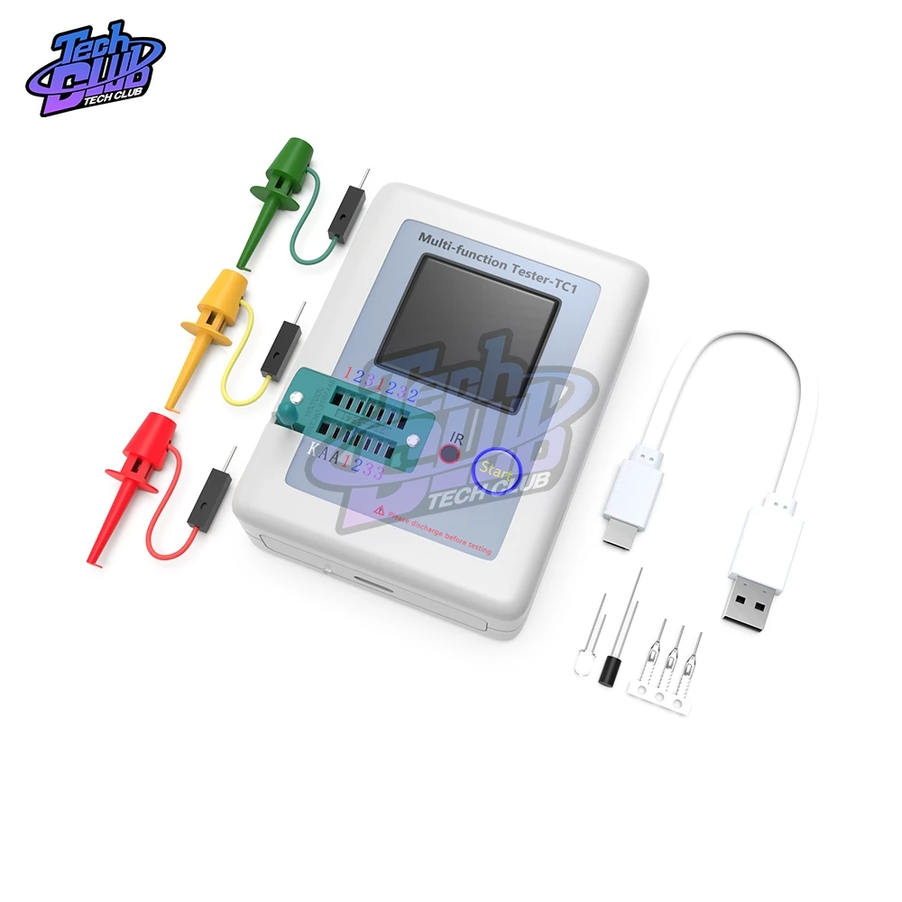 LCR-TC1 LCR TC1 цветной дисплей Многофункциональный TFT подсветка транзистор ESR тестер