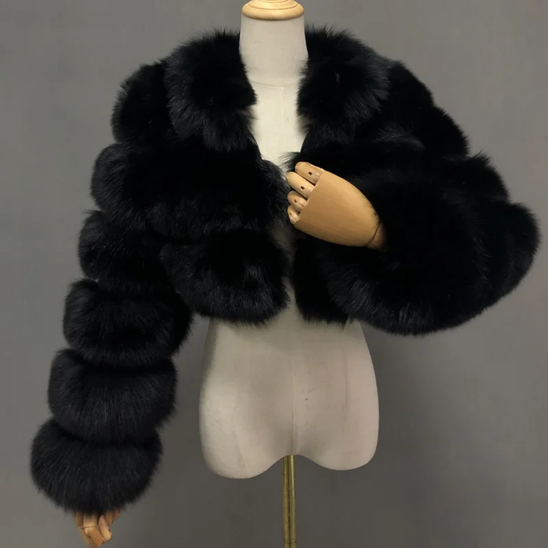 

Winter New Women Faux Fur Short Coat Warm Female Fur Lapel Fox Fur Jacket Fashion European And American Hot Sale женское пало