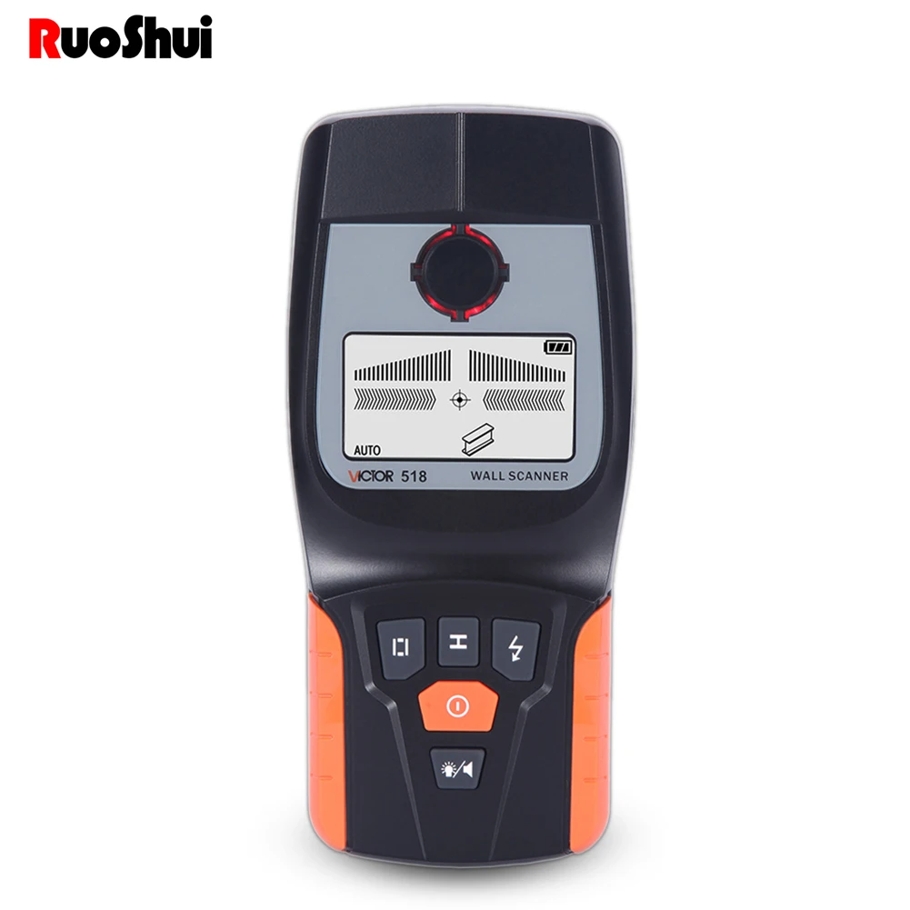 

Металлоискатель RuoShui 518 3 в 1, сканер для обнаружения стен, деревянный кабель, электрический провод, шпилька, детектор Светодиодный Одом и зву...