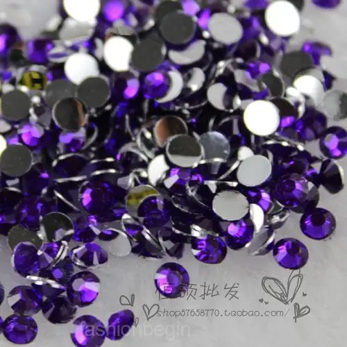 Purple 1000 шт 2 мм-6 мм смола с плоским основанием, не патч хрустальные стразы для одежды Декорации для ногтей блестящие DIY Ювелирные изделия и телефон - Цвет: Purple